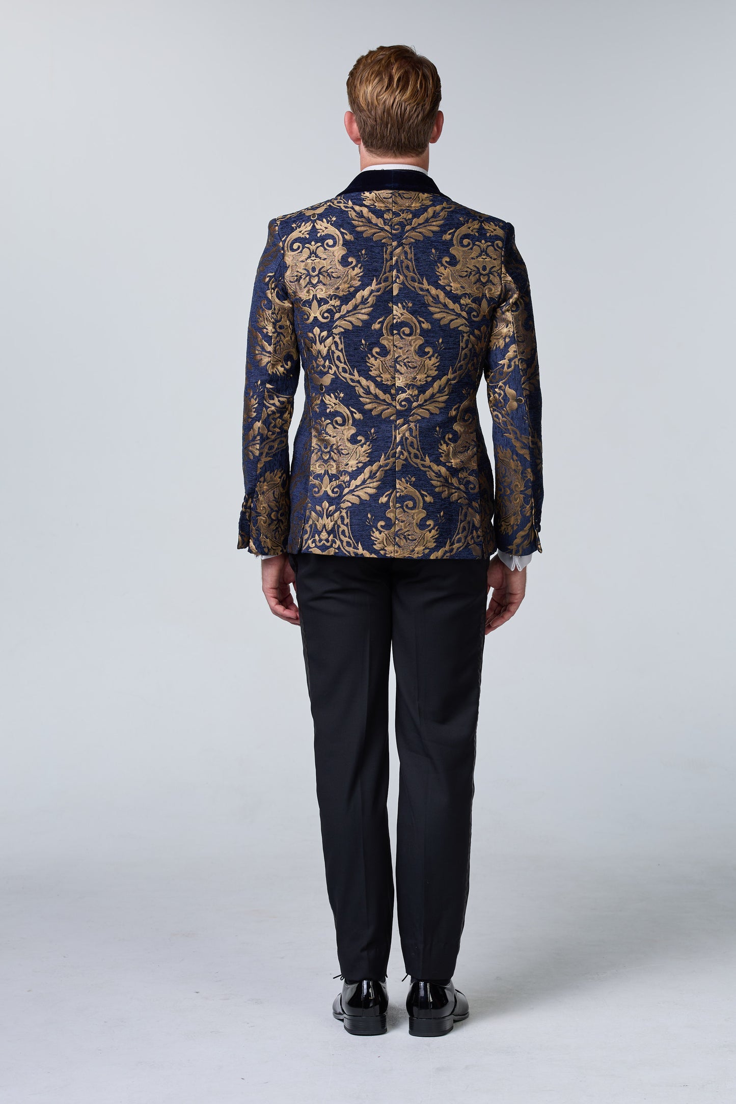Brokat Smoking-Sakko Blau-Gold - budget