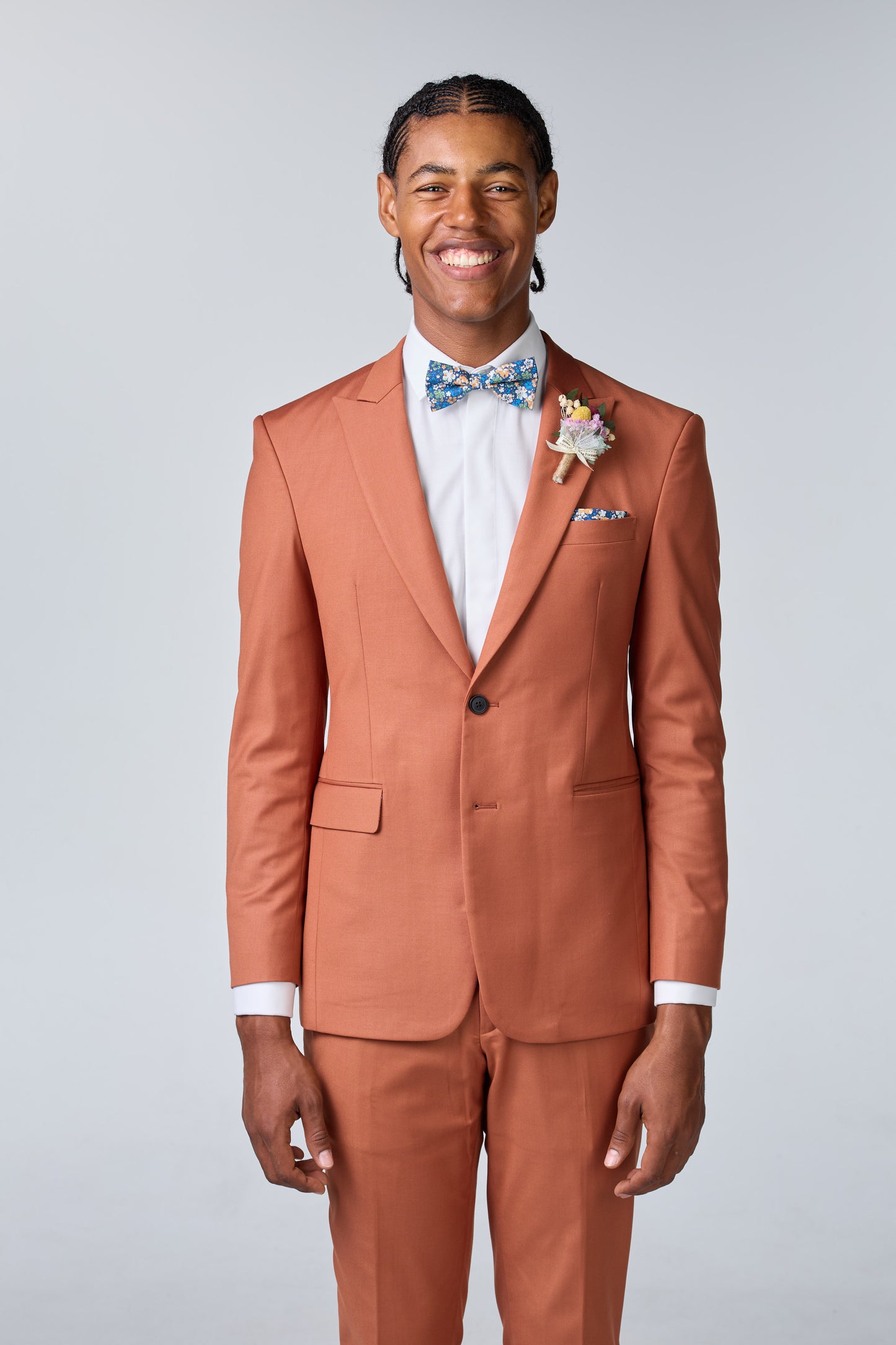 Terracotta Anzug mit steigendem Revers - premium