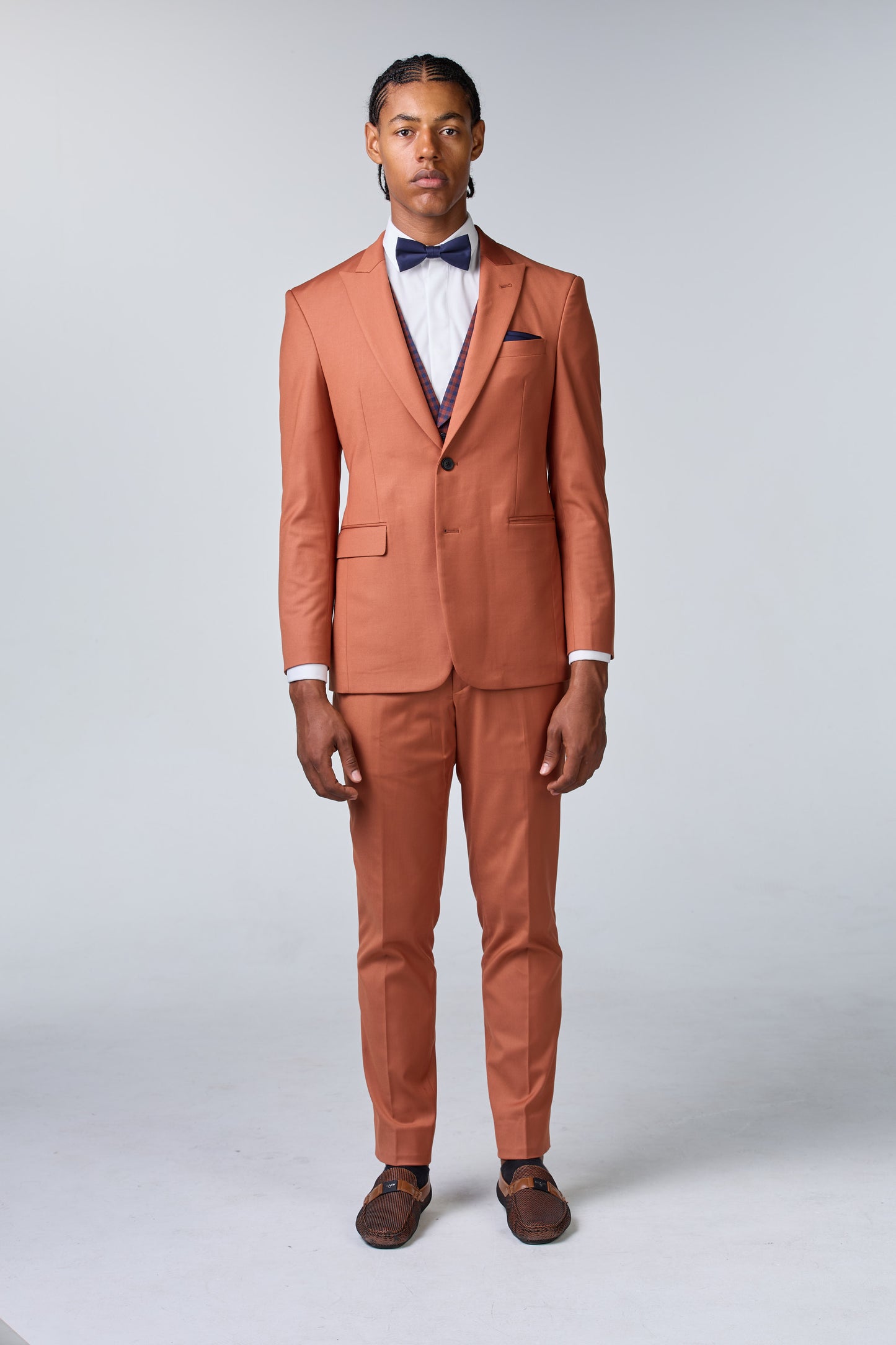 Terracotta Anzug mit Weste - essentials