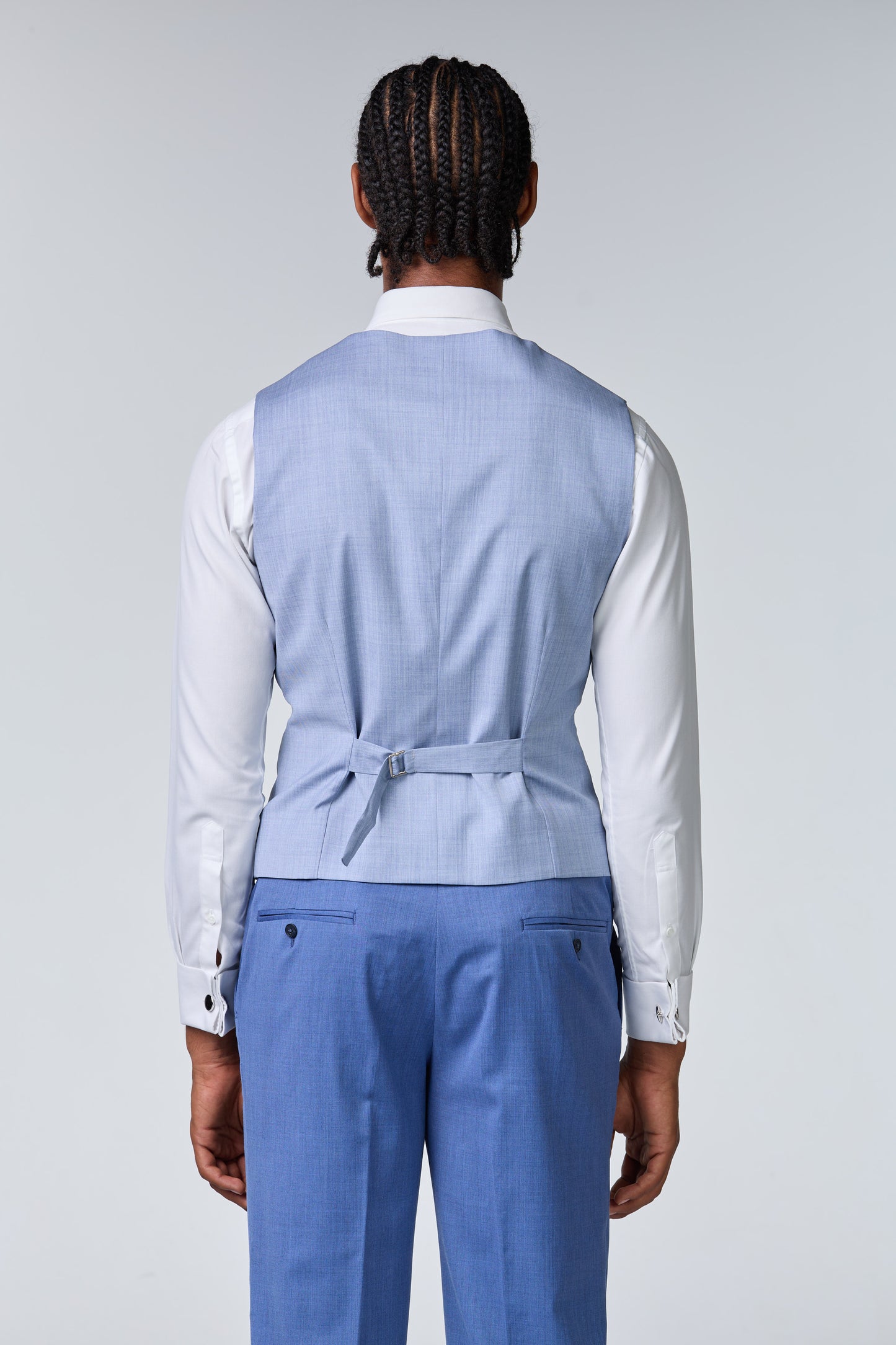 Hellblauer Hochzeitsanzug aus Merinowolle 130s - premium