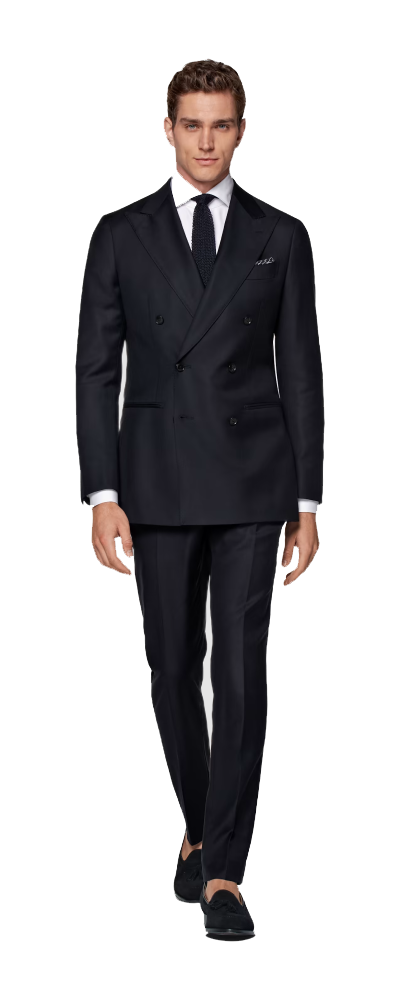 Klassischer Navy Blauer Business Anzug - Premium