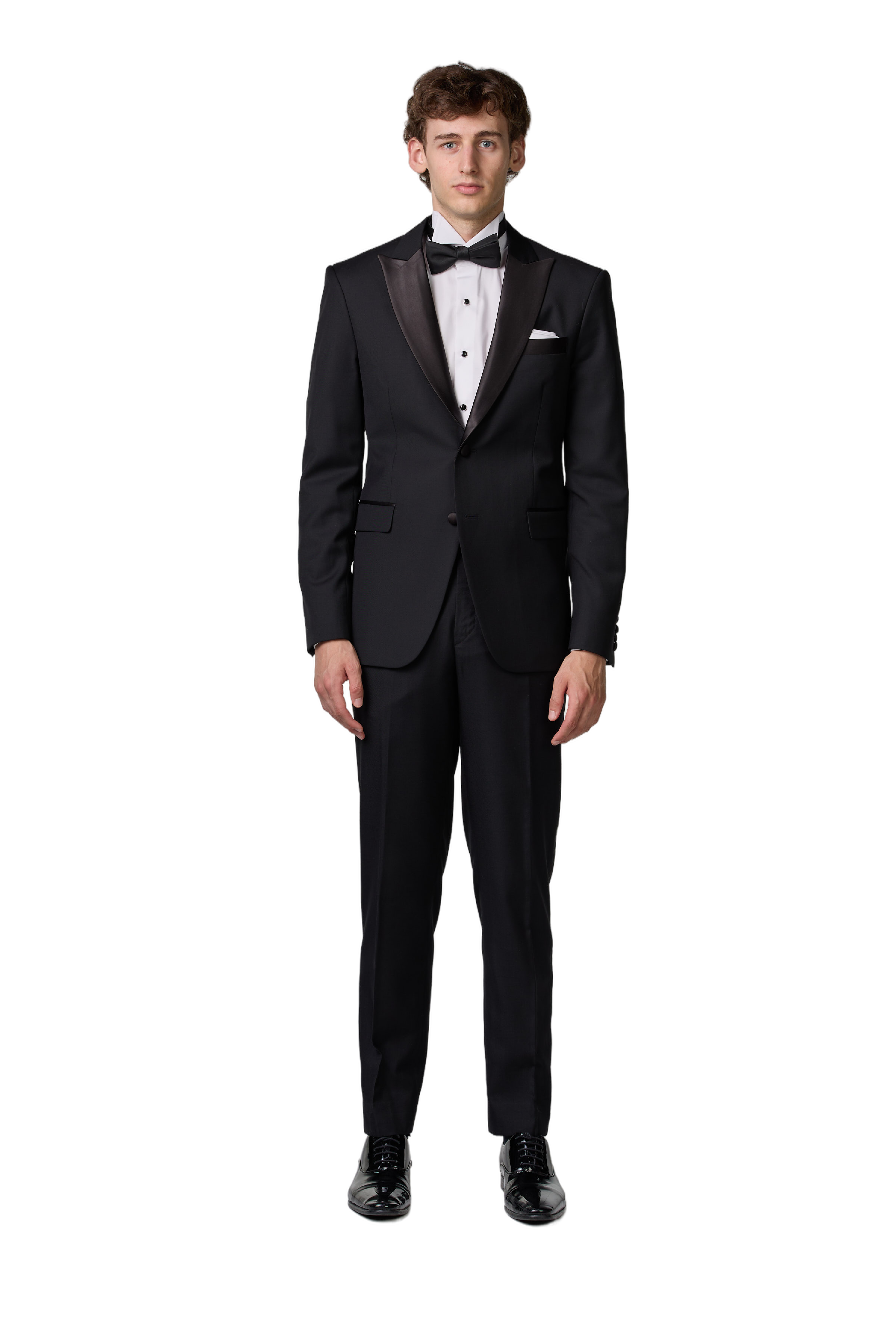 Schwarzer Smoking mit steigendem Revers - budget