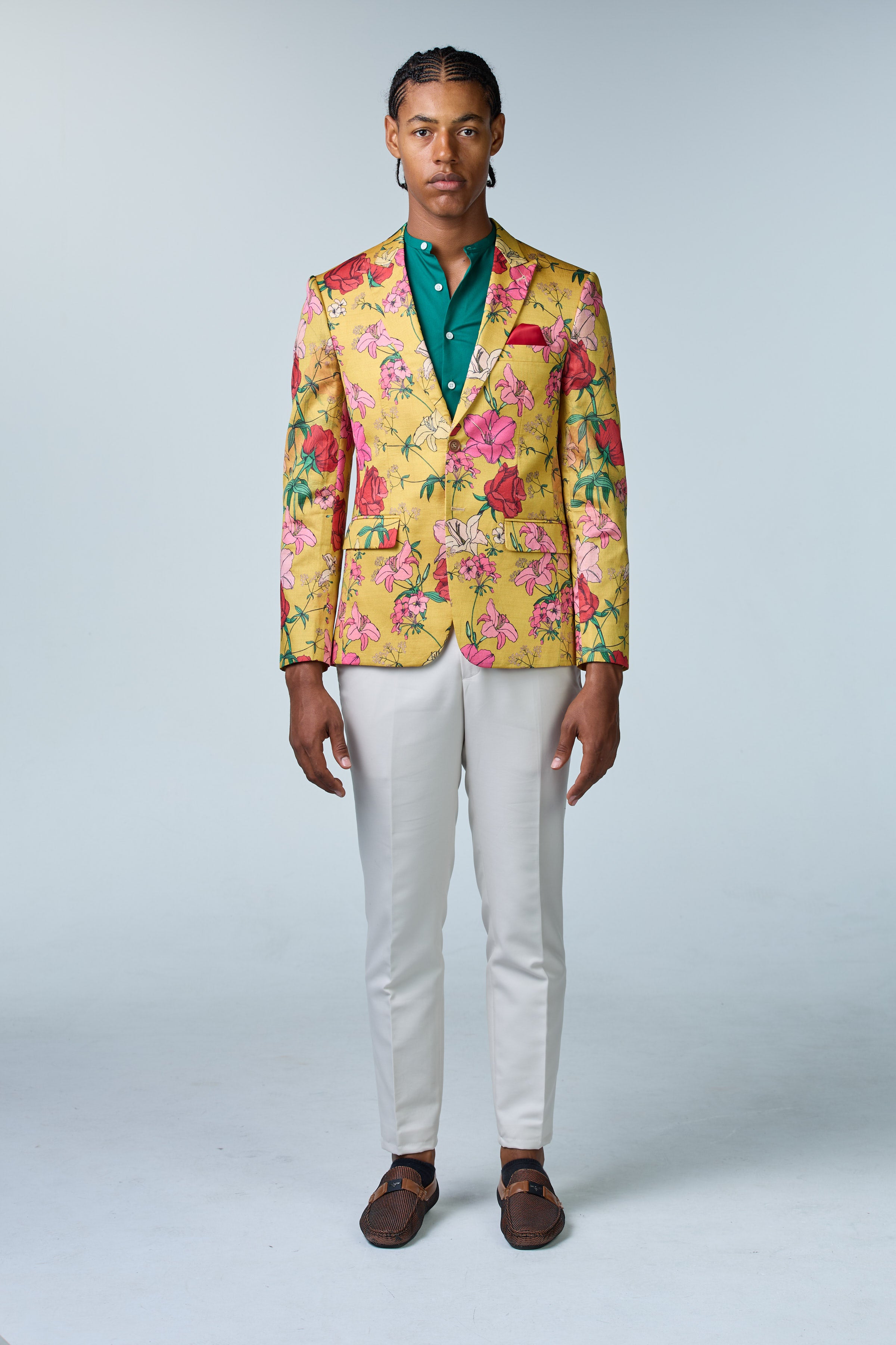 Blumengemustertes Seiden-Sakko - premium