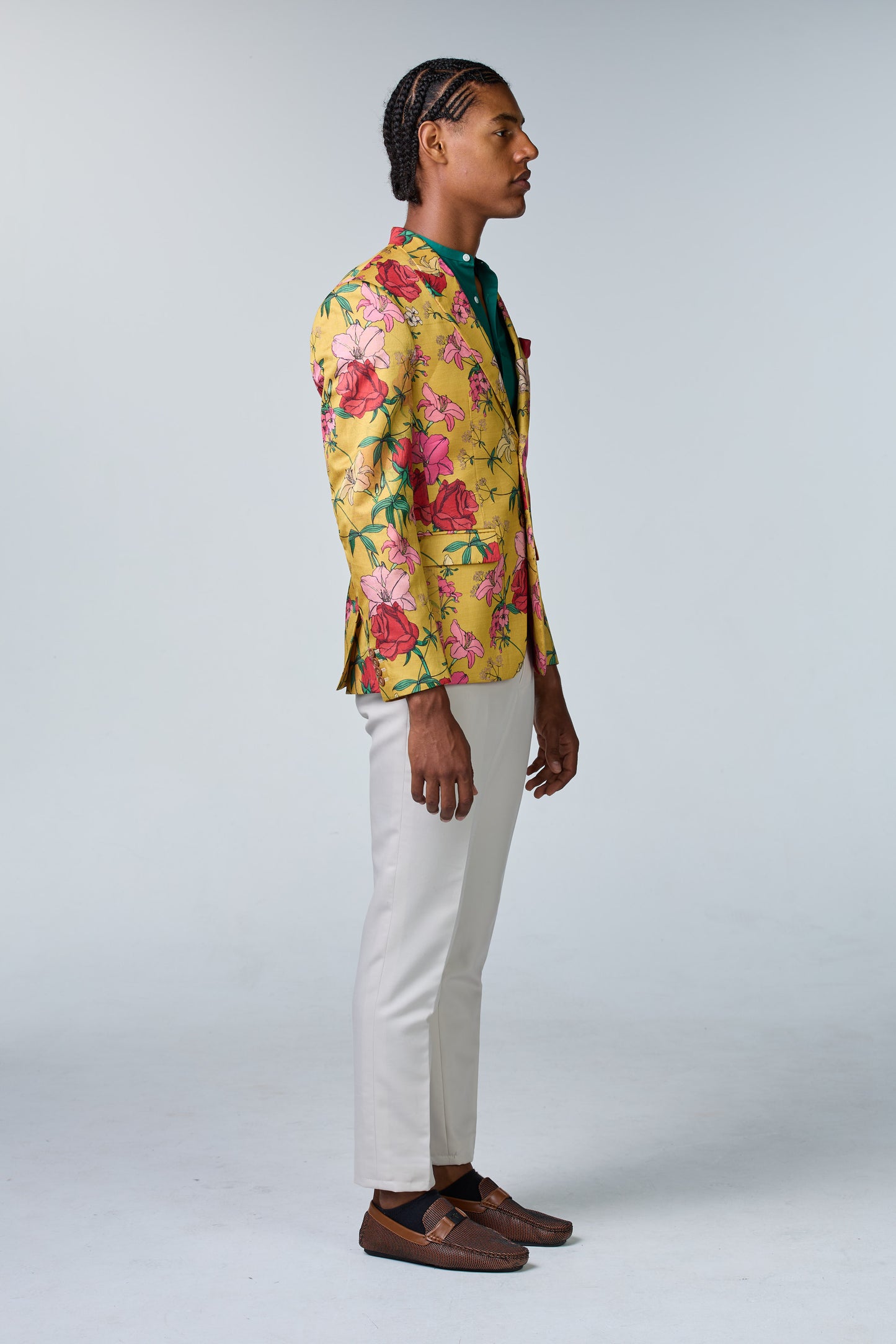 Blumengemustertes Seiden-Sakko - premium