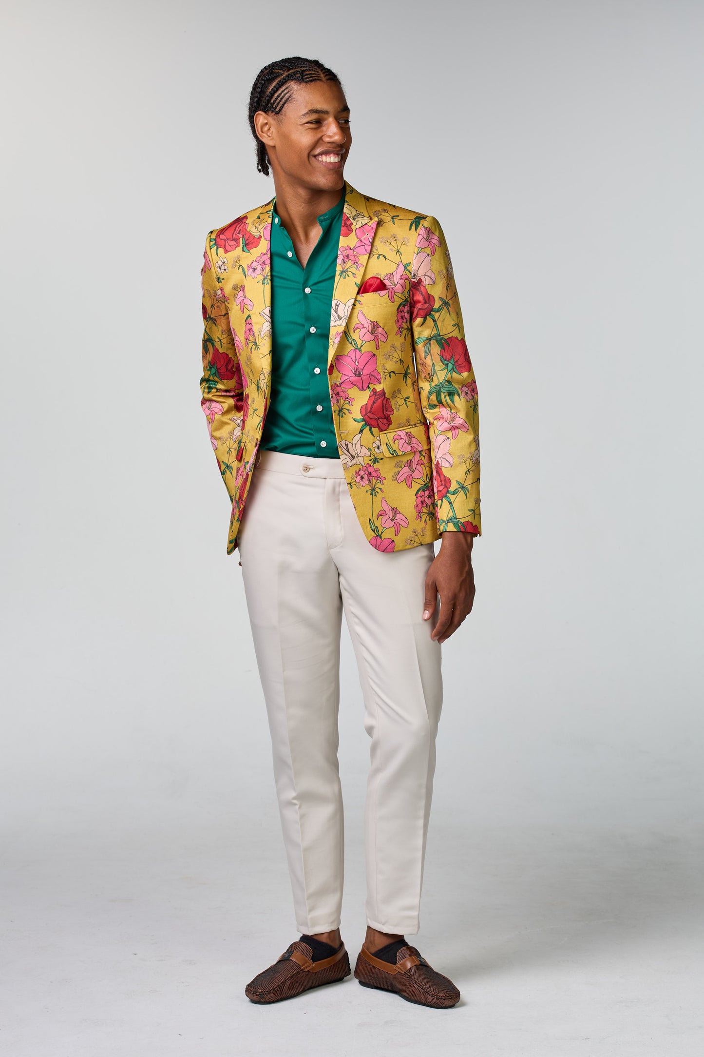 Blumengemustertes Seiden-Sakko - essentials