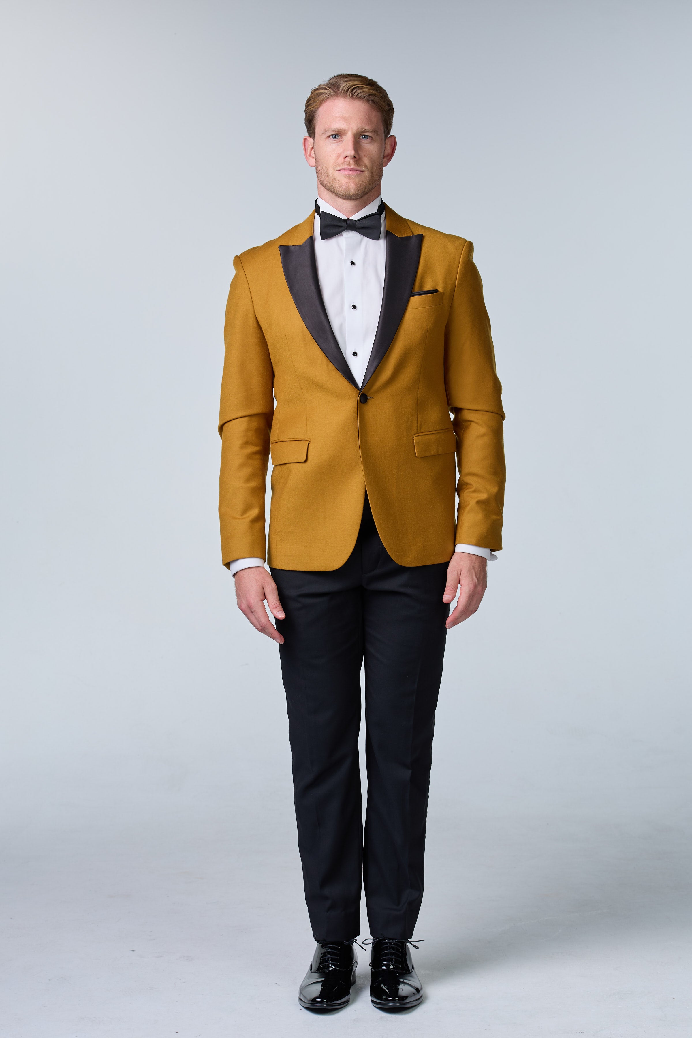 Senffarbener Tweed Smoking - premium