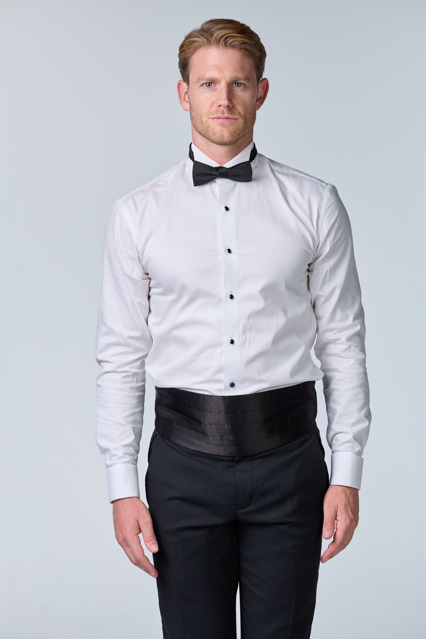 Weißes Jacket mit steigendem Revers - premium