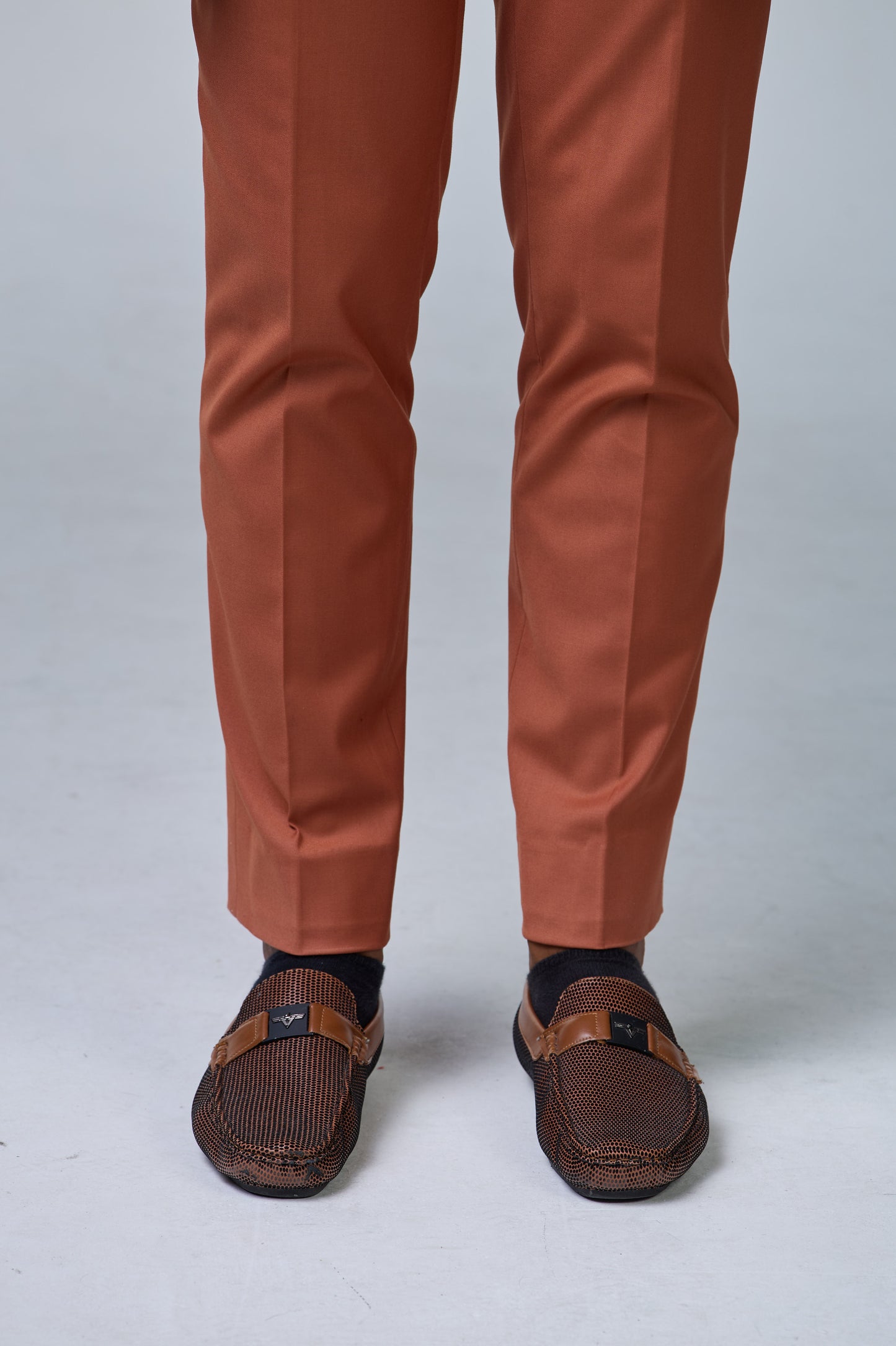 Terracotta Anzug mit steigendem Revers - premium