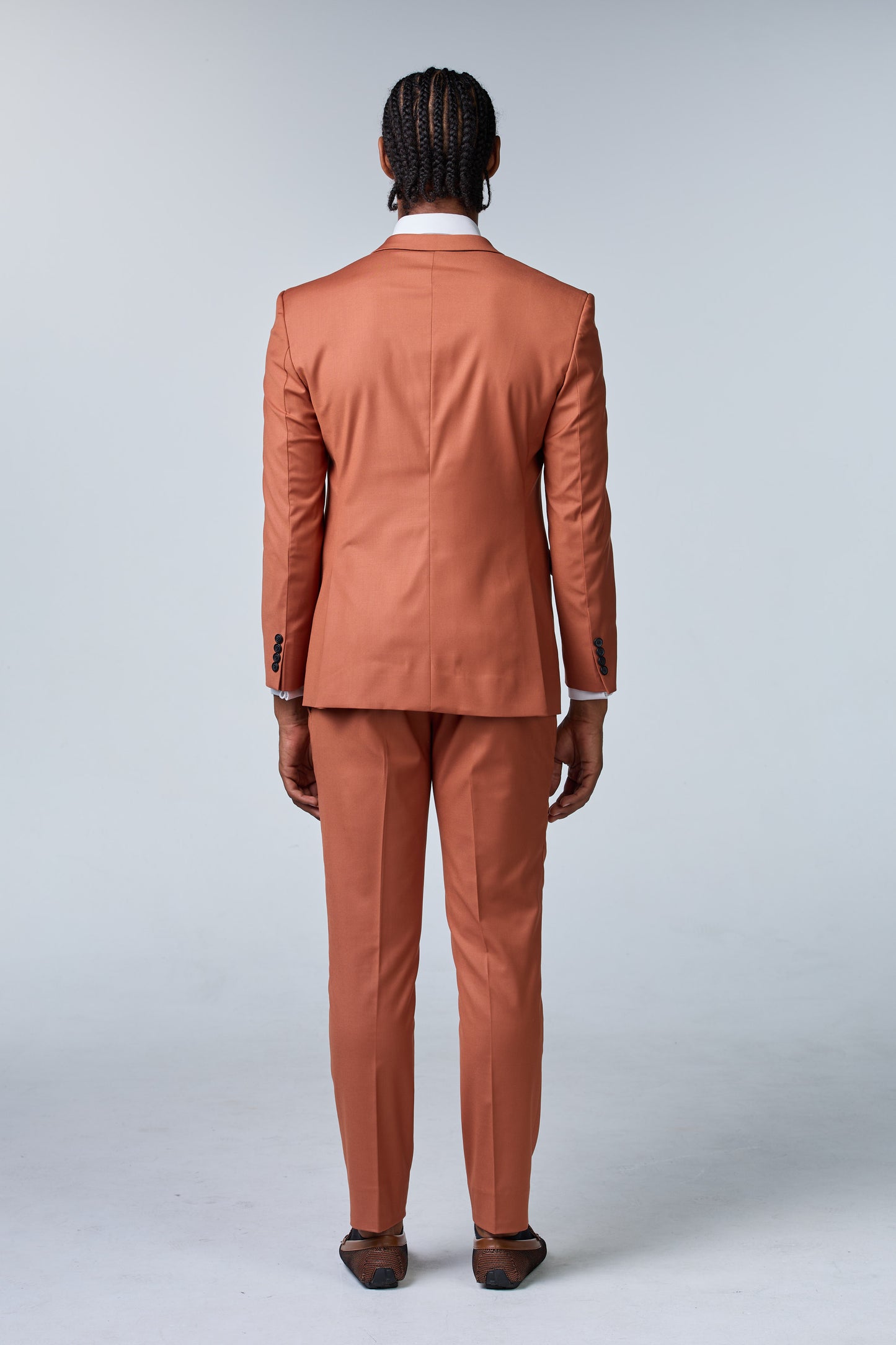 Terracotta Anzug mit steigendem Revers - essentials