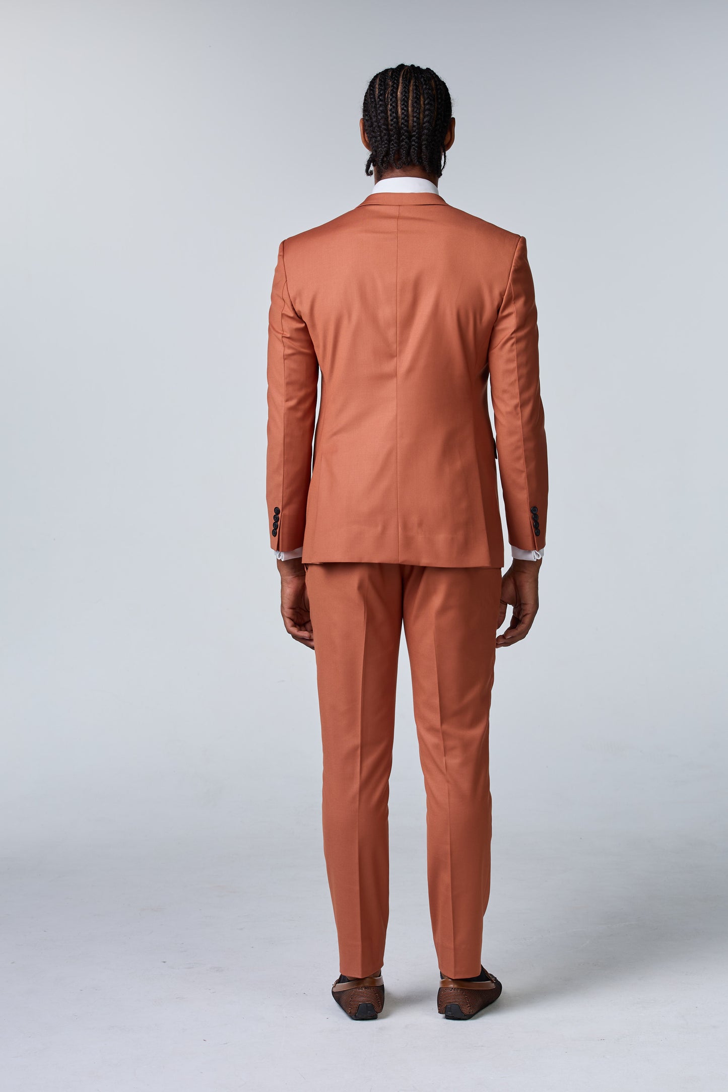 Terracotta Anzug mit steigendem Revers - premium