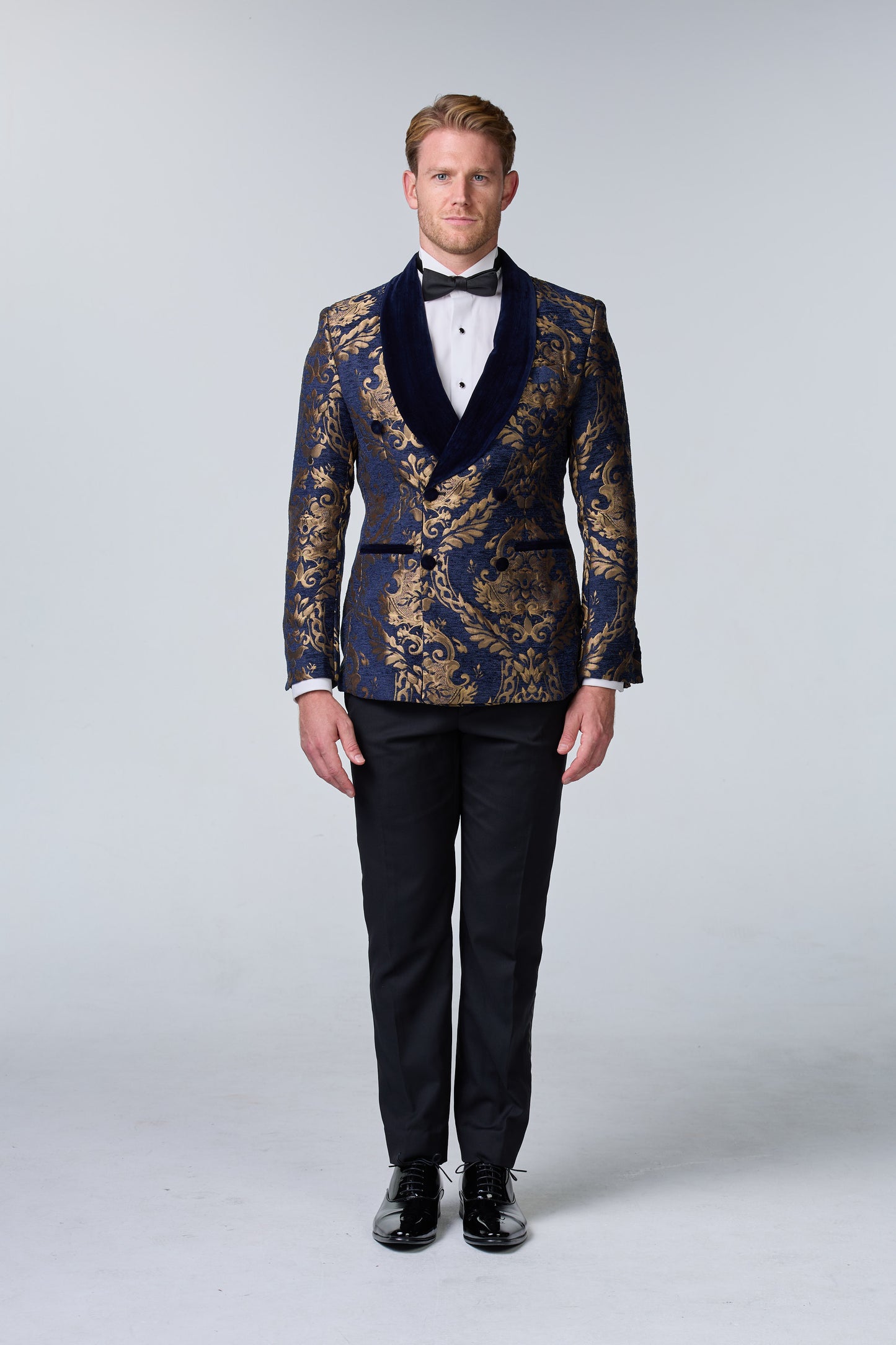 Brokat Smoking-Sakko Blau-Gold - essentials