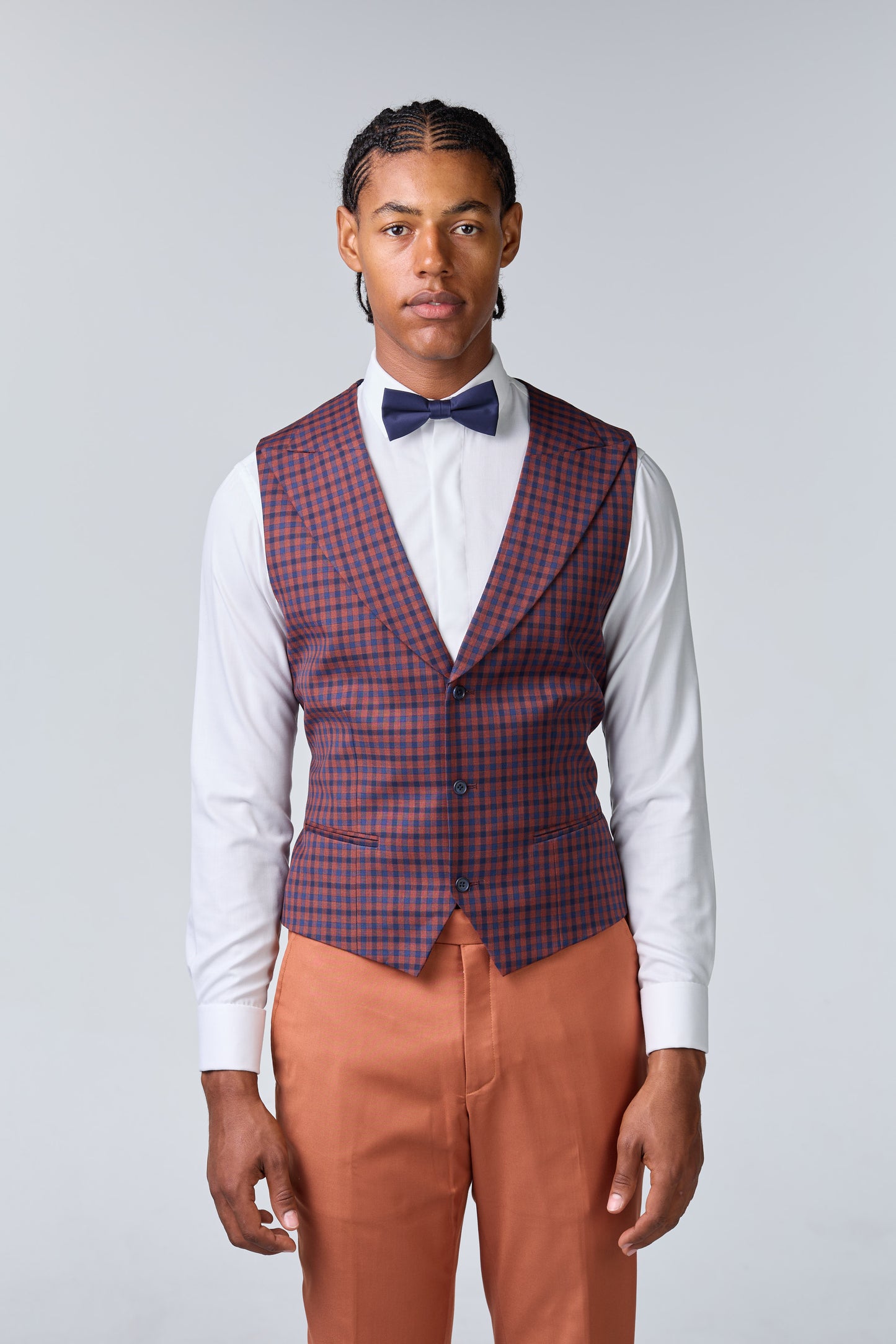 Terracotta Anzug mit Weste - premium