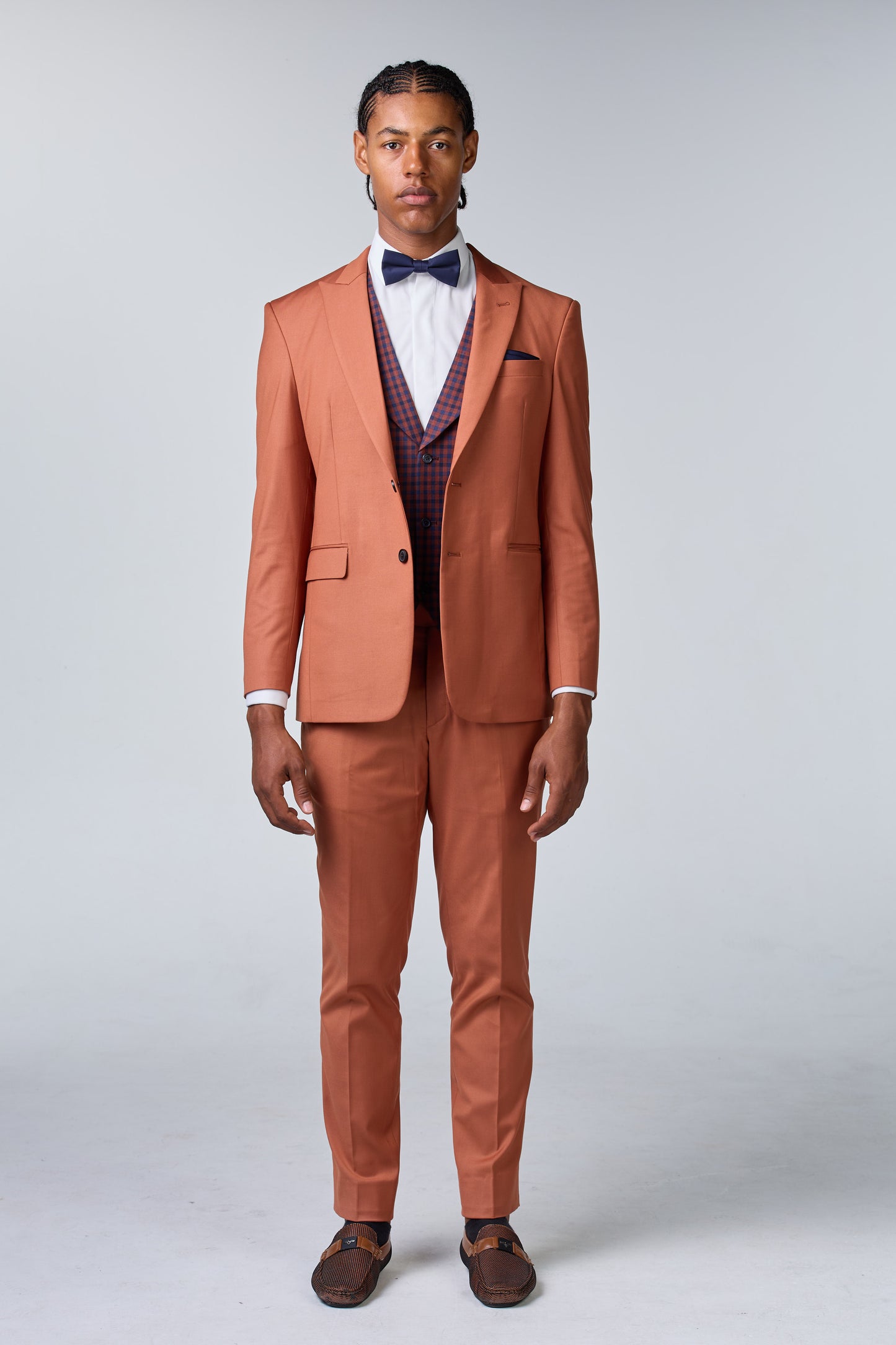 Terracotta Anzug mit Weste - essentials