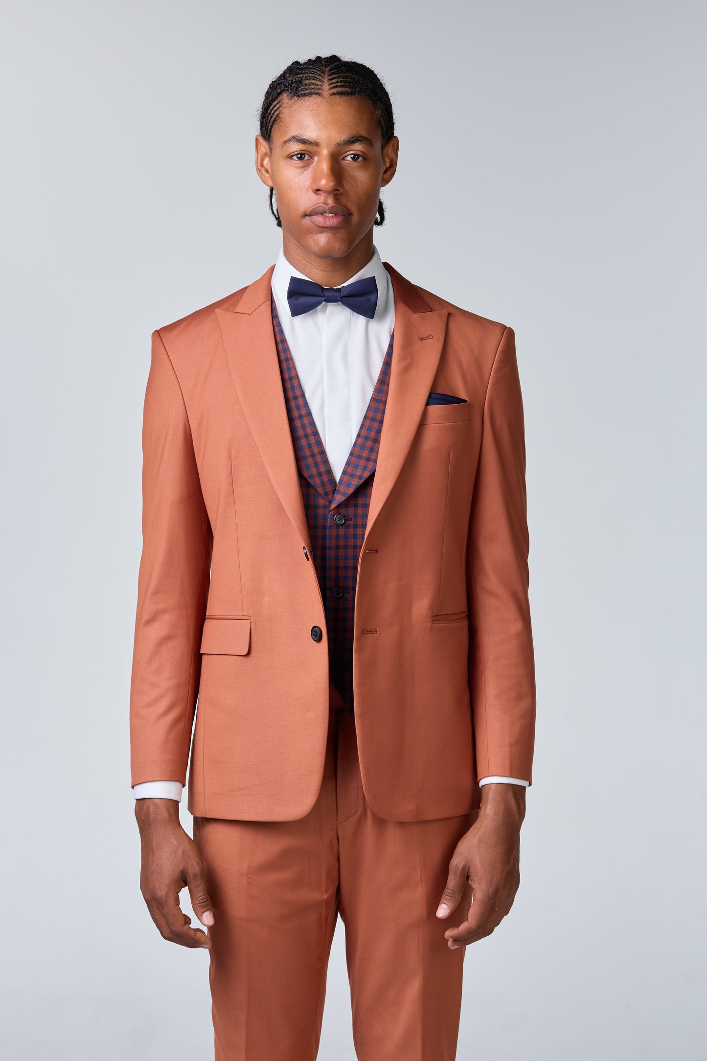 Terracotta Anzug mit Weste - essentials