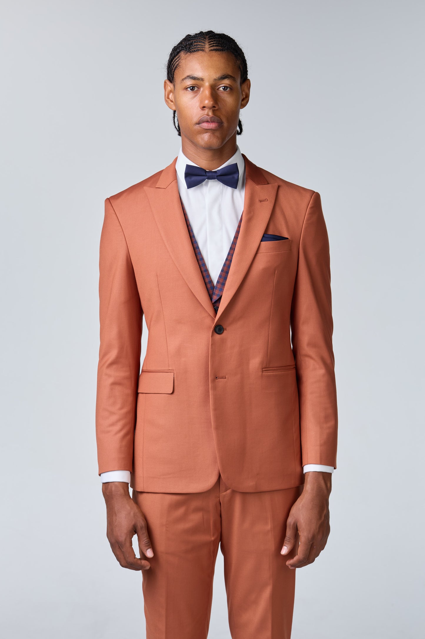 Terracotta Anzug mit Weste - budget