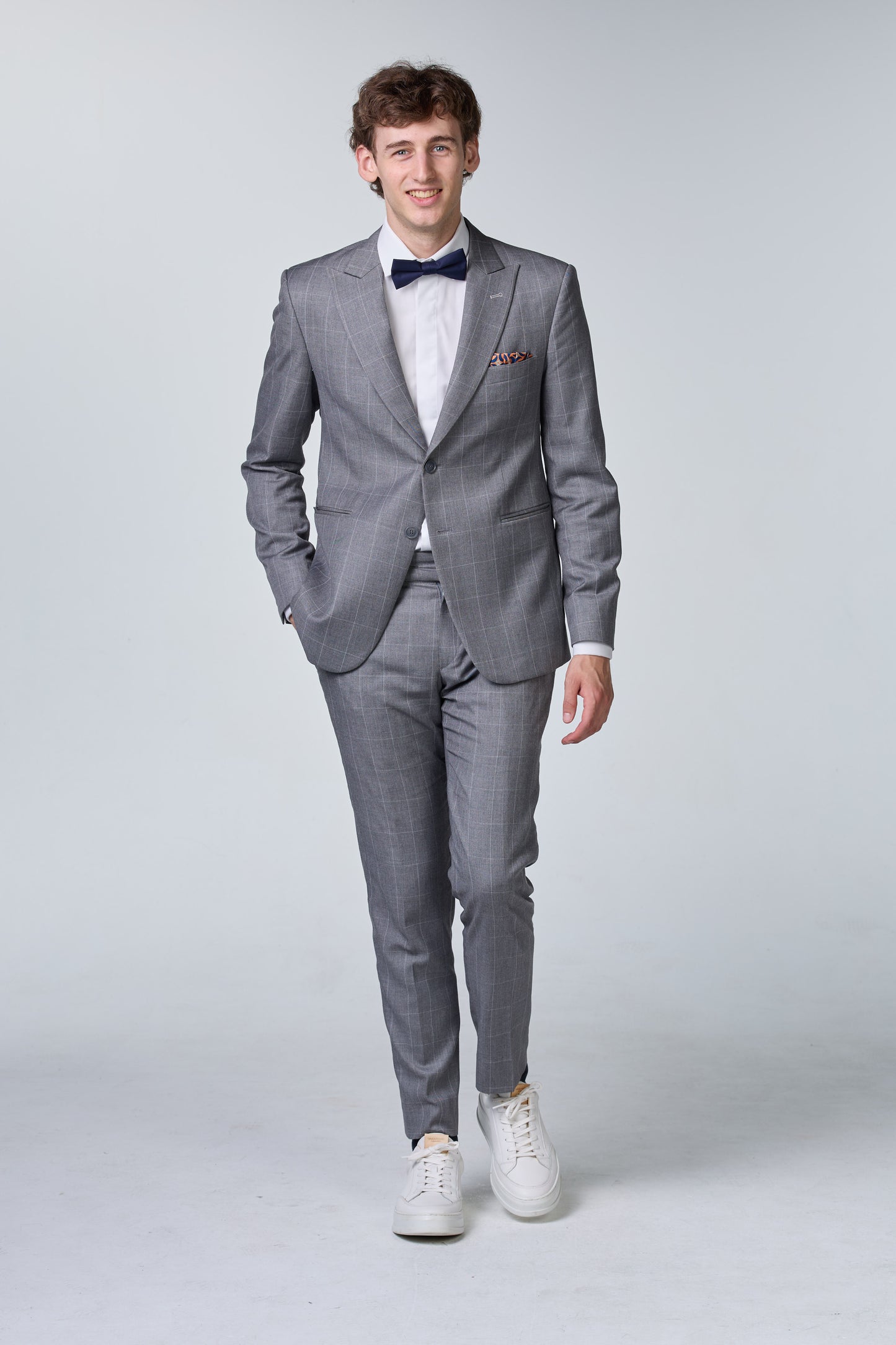 Grau karierter Anzug - premium