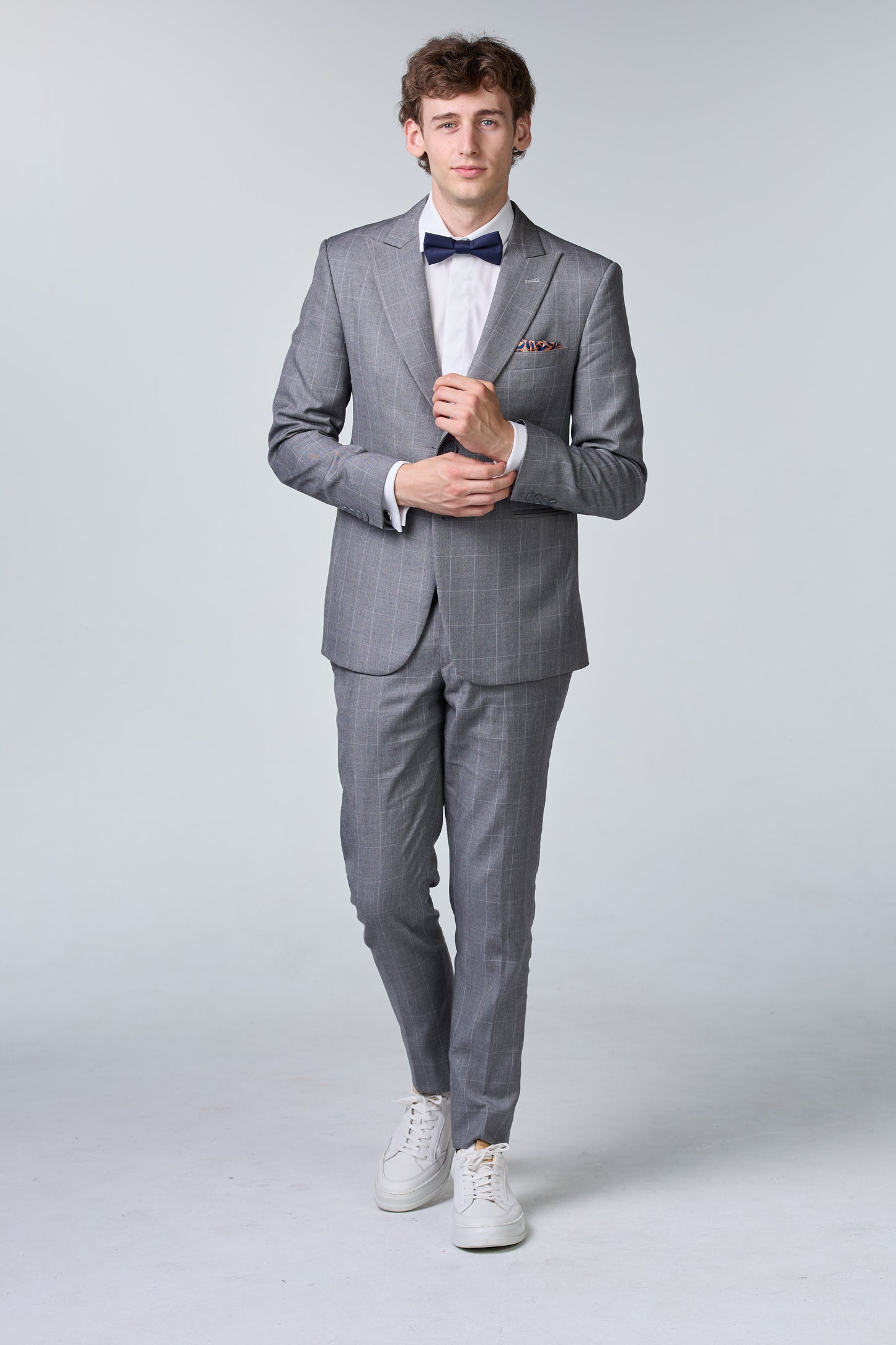 Grau karierter Anzug - premium