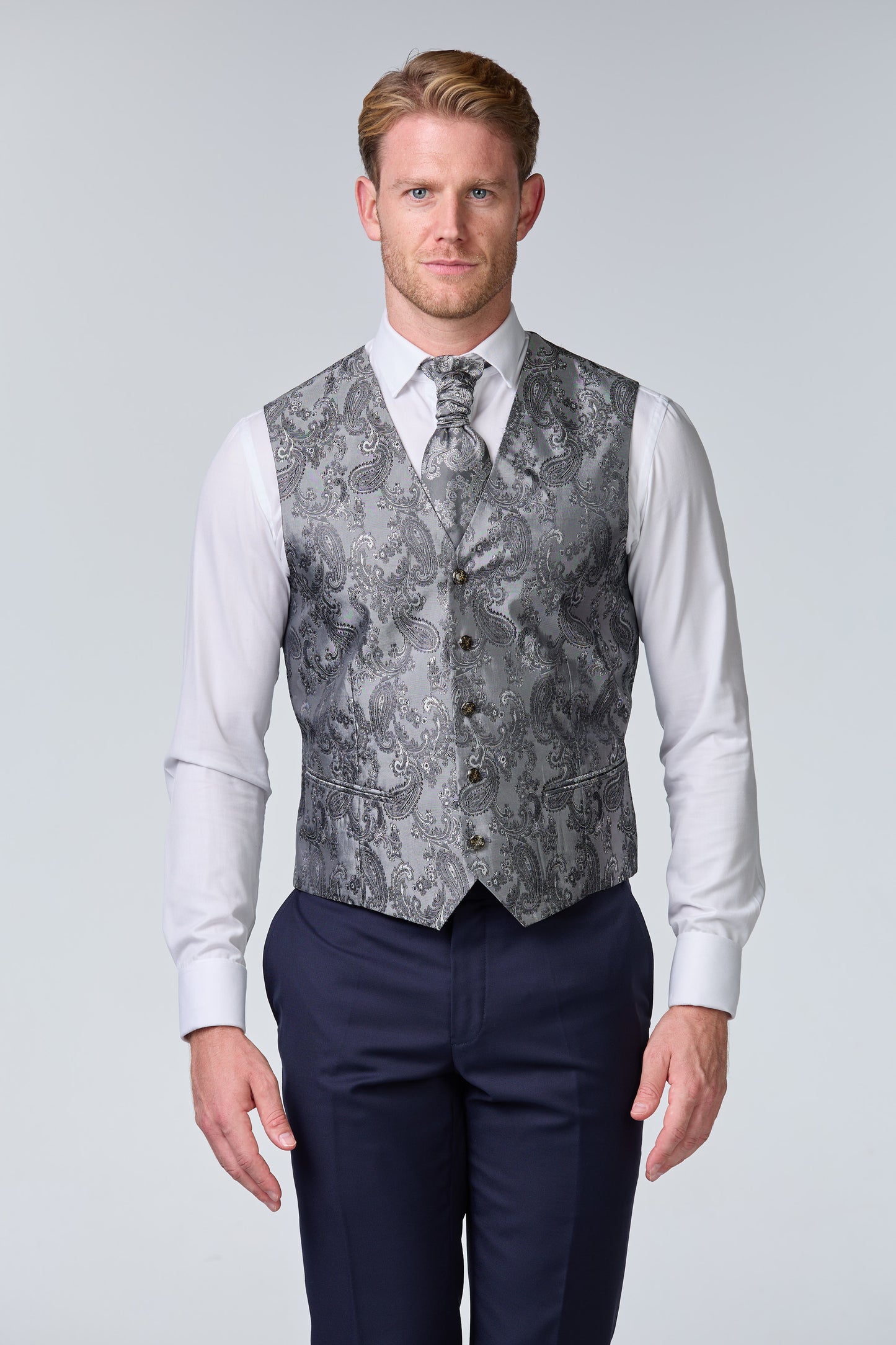 Bräutigam Outfit Blau-Silber Set - budget