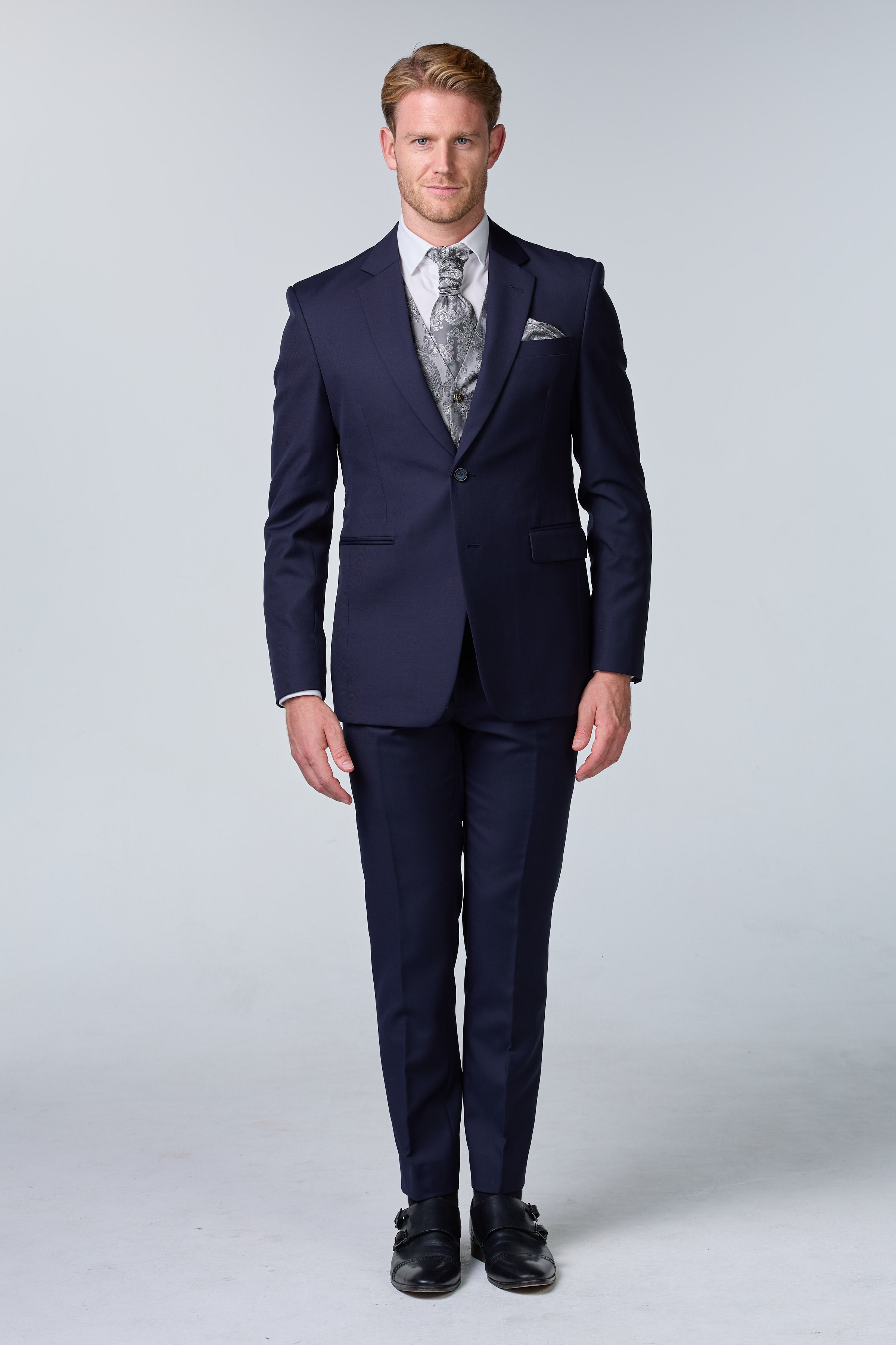 Bräutigam Outfit Blau-Silber Set - essentials