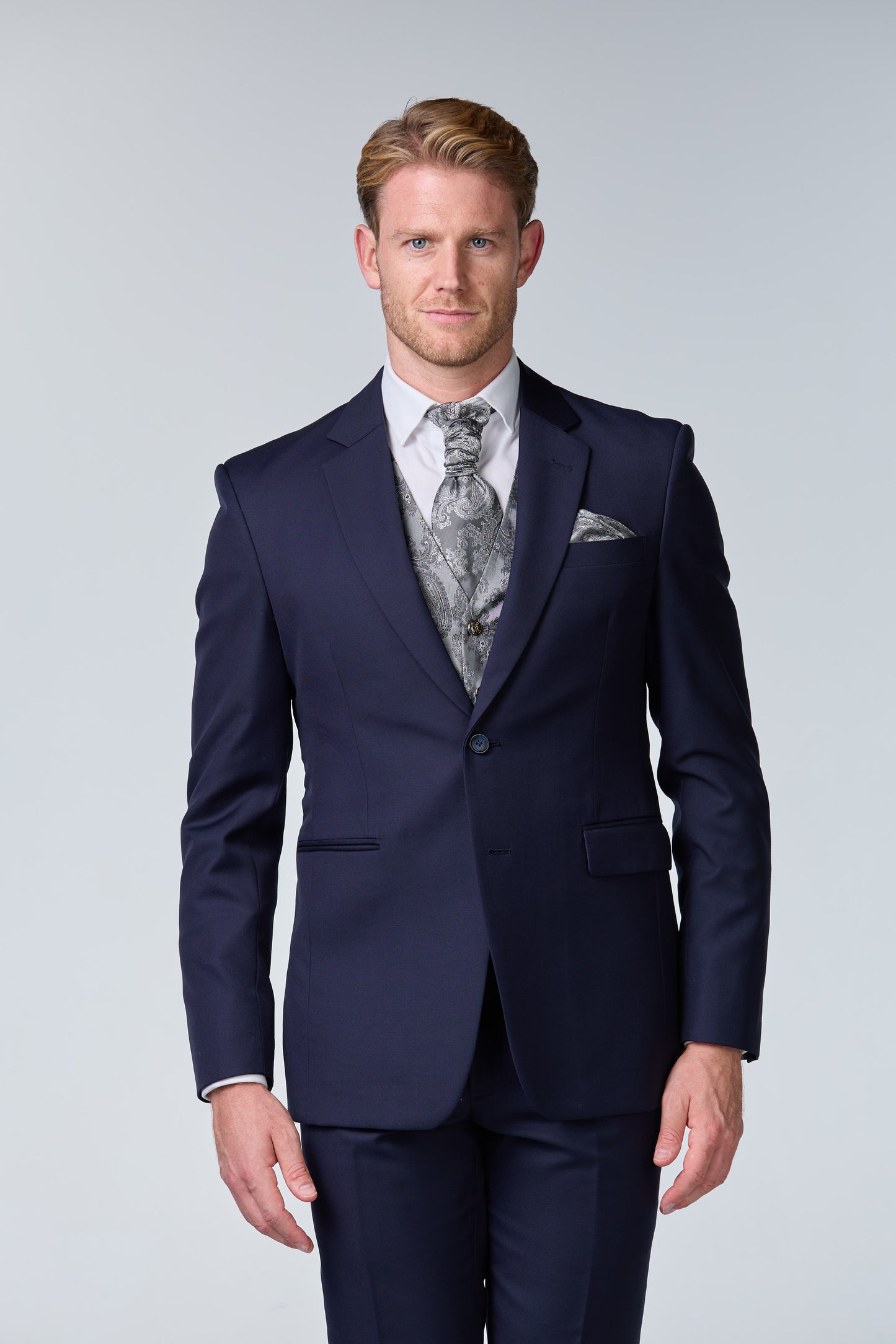 Bräutigam Outfit Blau-Silber Set - budget