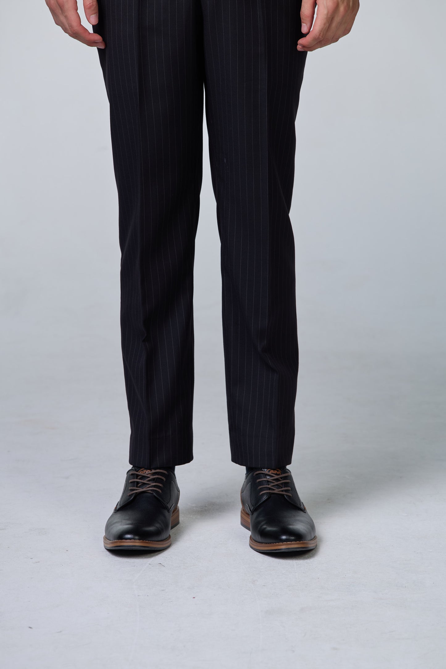 Nadelstreifen Anzug Schwarz - premium