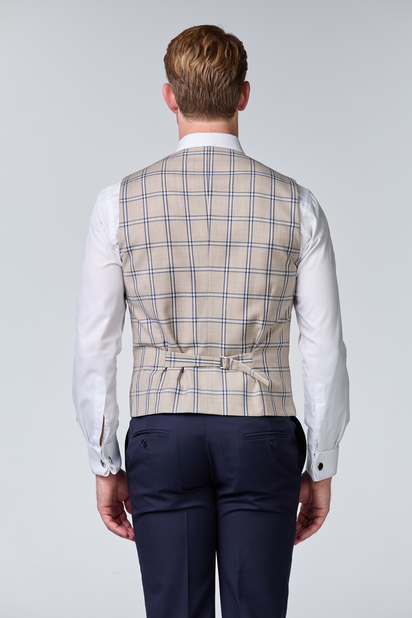 Hochzeitsanzug Blau mit Kontrastweste - premium