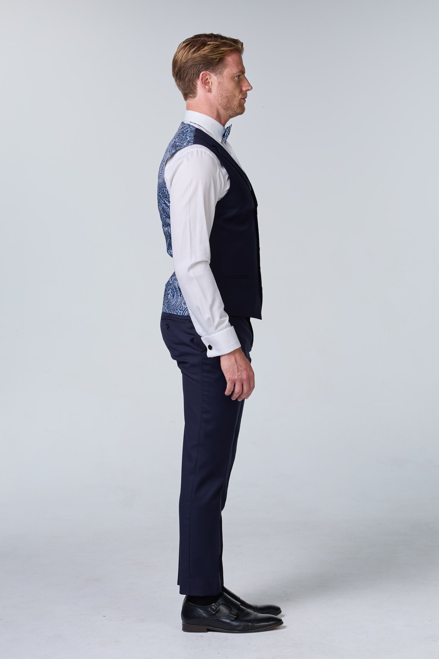 Dreiteiliger Bräutigam-Anzug Blau - premium