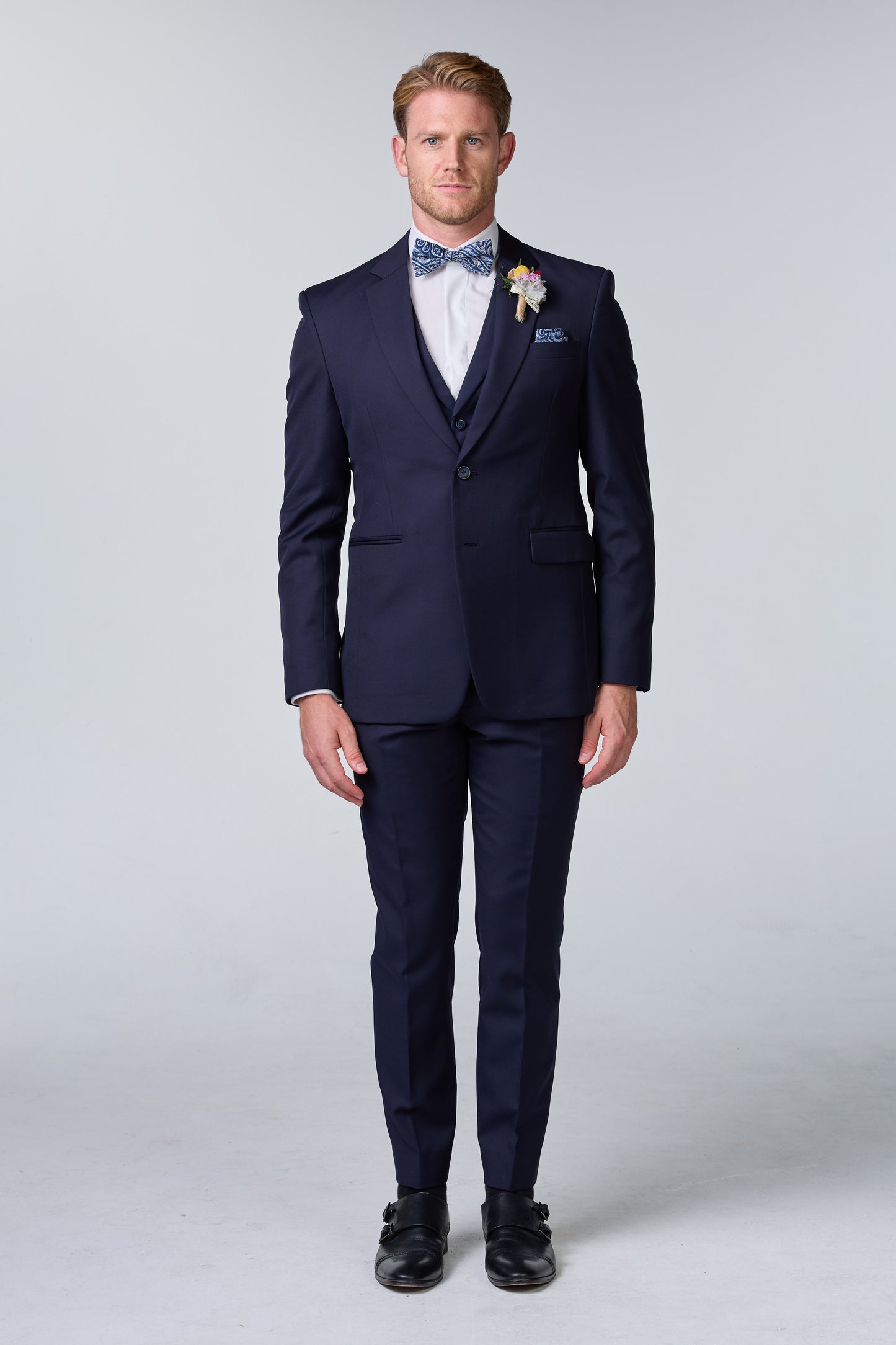Dreiteiliger Bräutigam-Anzug Blau - budget