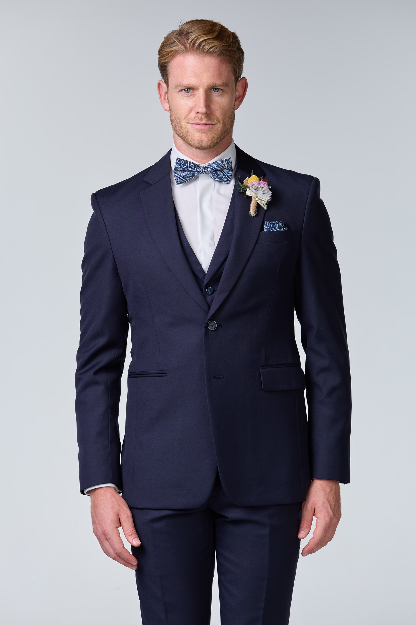 Dreiteiliger Bräutigam-Anzug Blau - budget