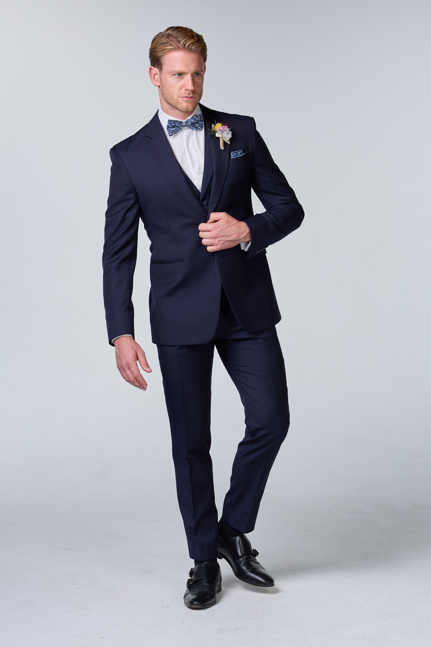 Dreiteiliger Bräutigam-Anzug Blau - budget