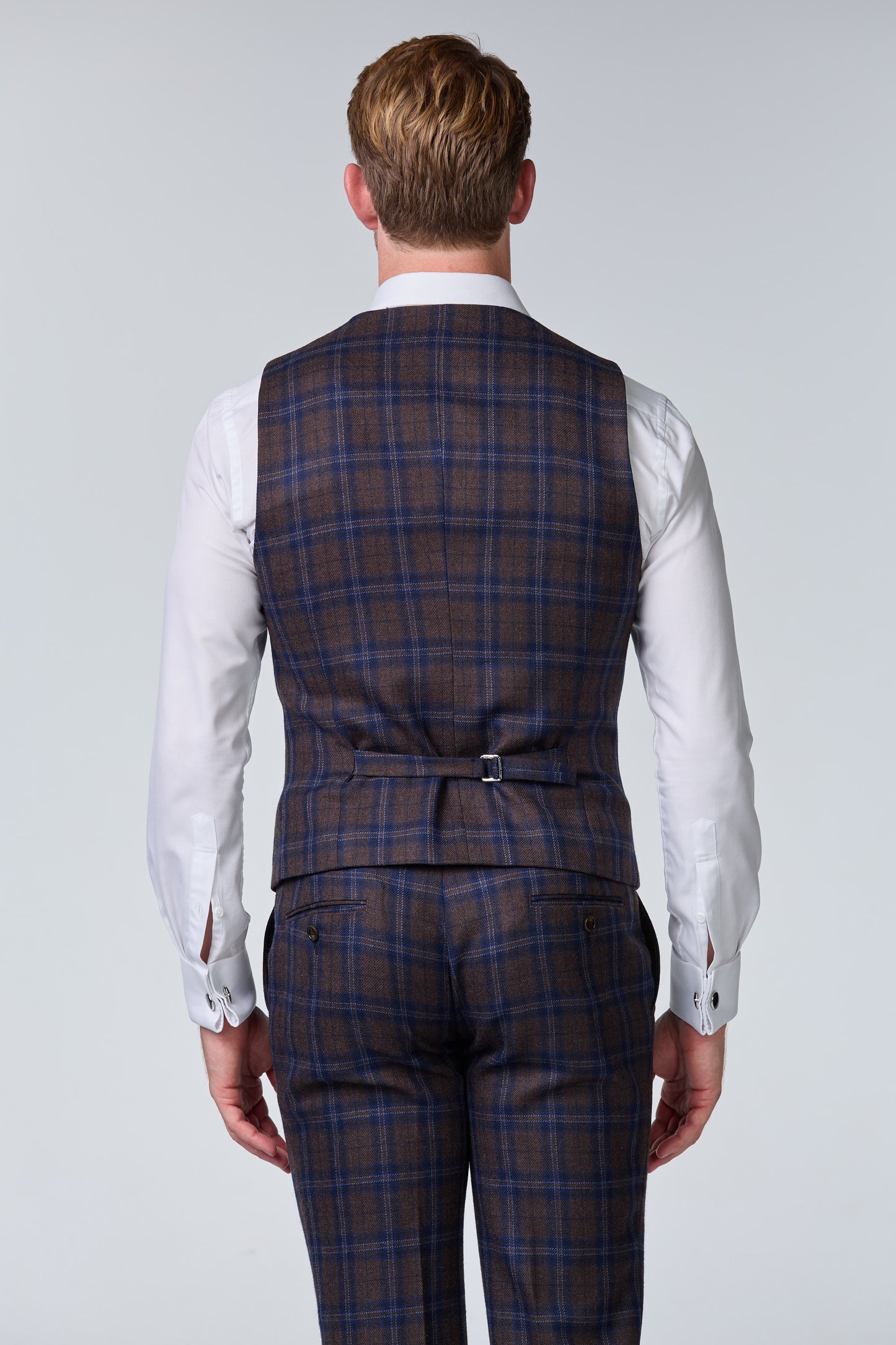 Blauer Tweed Anzug im British Chic, kariert, Peaky Blinders Stil - essentials