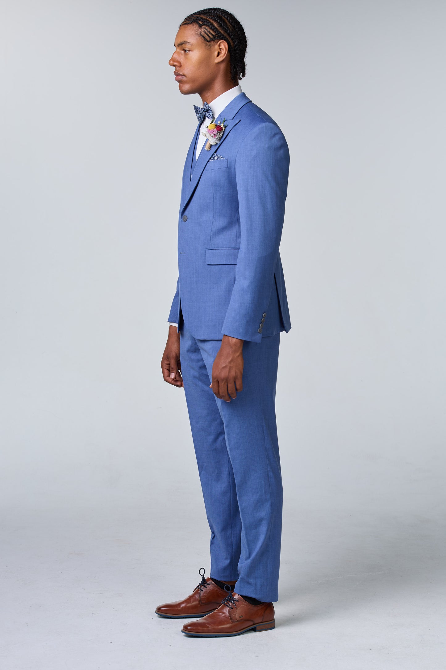 Hellblauer Hochzeitsanzug aus Merinowolle 130s - budget